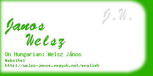 janos welsz business card