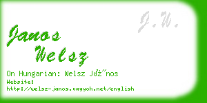 janos welsz business card